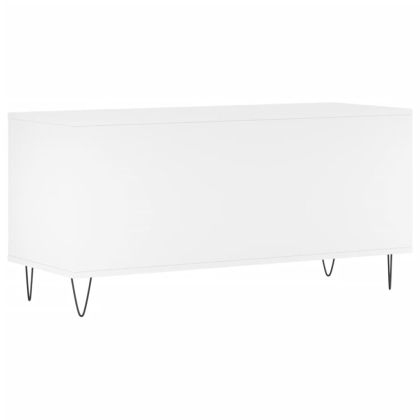 Шкаф за грамофонни плочи бял 100x38x48 см инженерно дърво