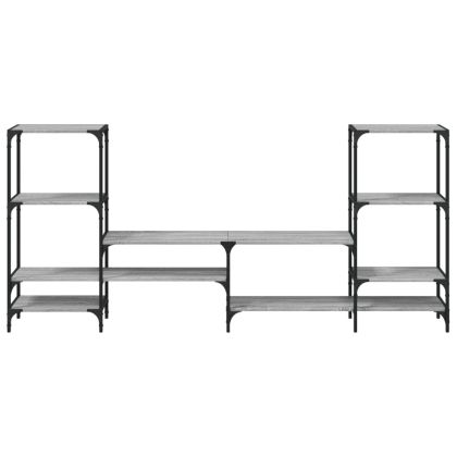 ТВ шкаф, сив сонома, 206,5x28,5x95 см, инженерно дърво