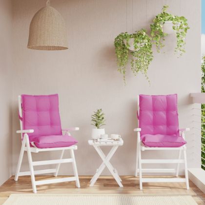 Възглавници за стол с ниска облегалка 2 бр розови Оксфорд плат