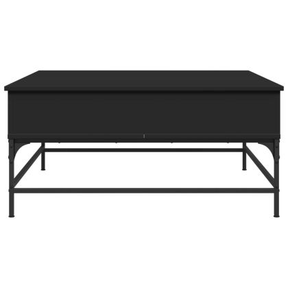 Кафе маса, черна, 95x95x45 см, инженерно дърво и метал