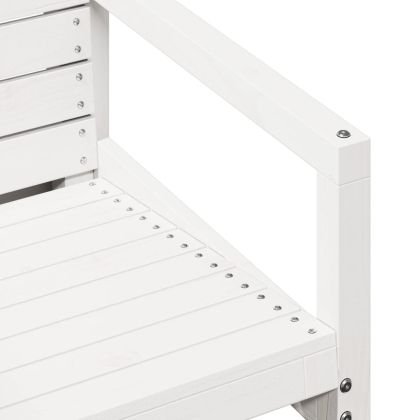 Градински стол, бял, 57,5x63x76 см, борово дърво масив