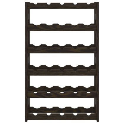 Поставка за вино за 30 бутилки, черна, бор масив