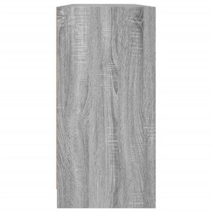 Библиотека с врати сив сонома 204x37x75 см инженерно дърво