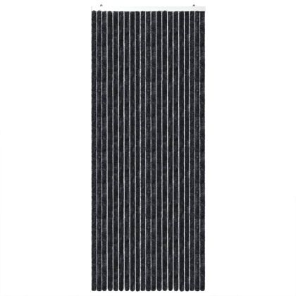 Ресни за врата против мухи, антрацит, 100x200 см, шенил