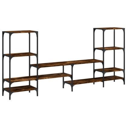 ТВ шкаф, oпушен дъб, 206,5x28,5x95 см, инженерно дърво