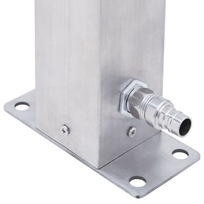 Градинска чешма, 60 см, неръждаема стомана, квадратна колона