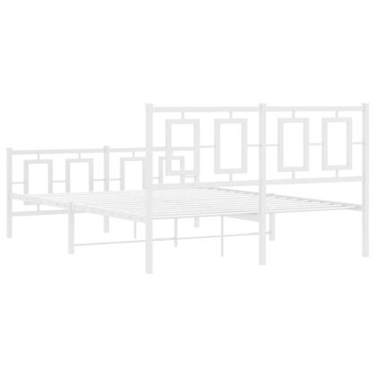Метална рамка за легло с горна и долна табла, бяла, 140x190 см