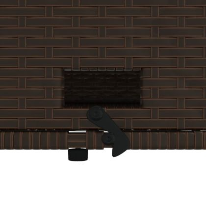 Градински диван с възглавници 2-местен кафяв полиратан