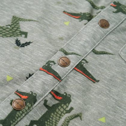 Детска риза, светло каки меланж, 116