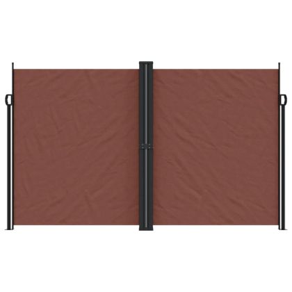 Прибираща се странична тента, кафява, 200x1200 см