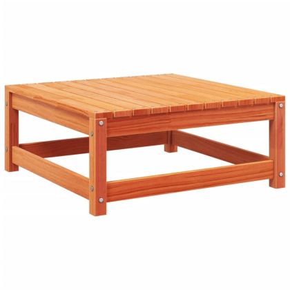 Градинска табуретка с възглавница, восъчнокафяв, бор масив