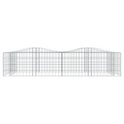 Извит габион повдигната леха 200x100x50 см поцинковано желязо