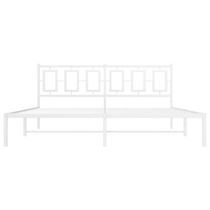 Метална рамка за легло с горна табла, черна, 183x213 см