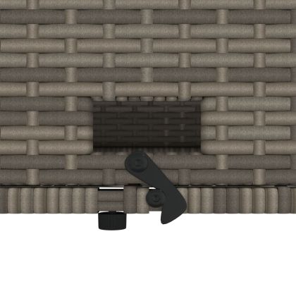 Градински диван с възглавници 2-местен сив полиратан