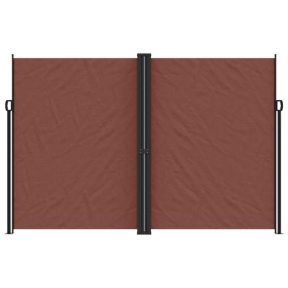 Прибираща се странична тента, кафява, 220x1200 см