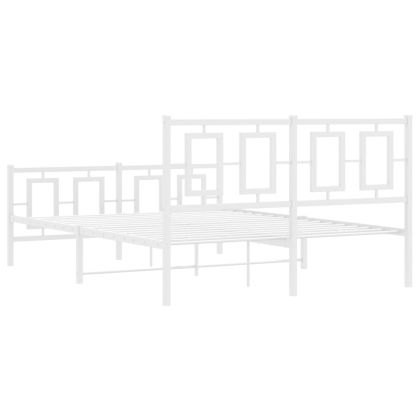 Метална рамка за легло с горна и долна табла, бяла, 140x200 см