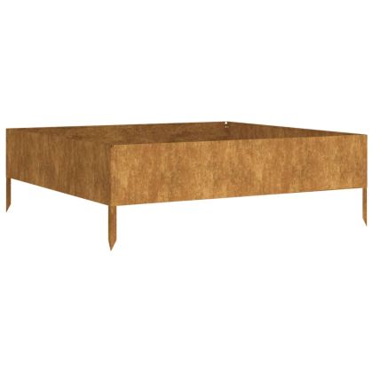 Градинска повдигната леха 100x100x33,5 см кортенова стомана