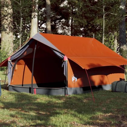 Къмпинг палатка за 2 души, сиво и оранжево, водоустойчива