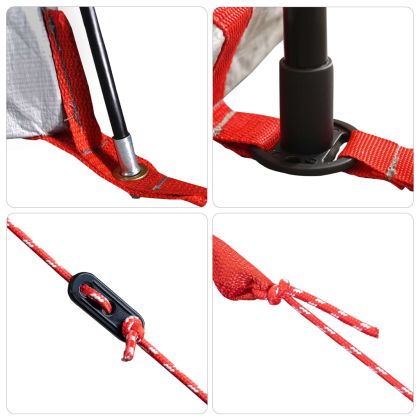 Къмпинг палатка за 2 души, сиво и оранжево, водоустойчива