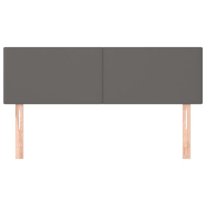 Горни табли за легло 2 бр сиви 72x5x78/88 см изкуствена кожа