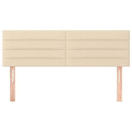 Горни табли за легло, 2 бр, кремави, 72x5x78/88 см, плат