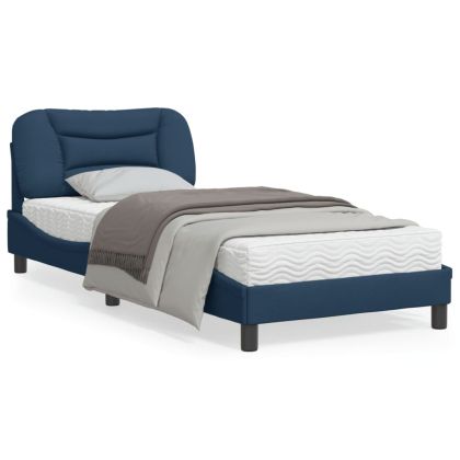 Рамка за легло с LED осветление, синя, 80x200 см, плат