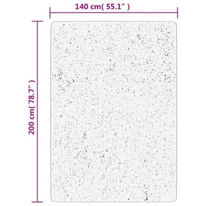 Килим OVIEDO с къс косъм, черен, 140x200 см