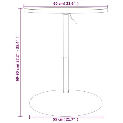 Бар маса черна 60x60x90 см инженерно дърво и хромирана стомана