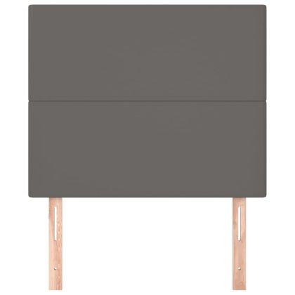 Табла за легло, сива, 90x5x118/128 см, изкуствена кожа