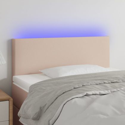 LED Горна табла за легло, капучино, 80x5x78/88 см