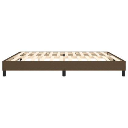 Рамка за легло с пружини, тъмнокафява, 200x200 см, плат