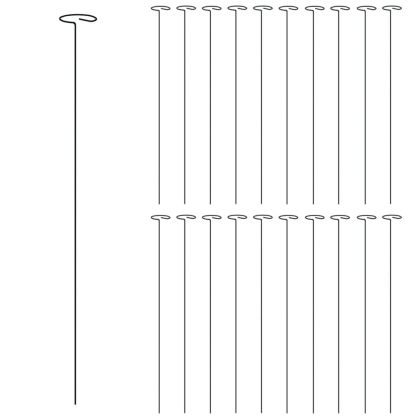 Колове за градински растения 20 бр тъмнозелени 61 см стомана