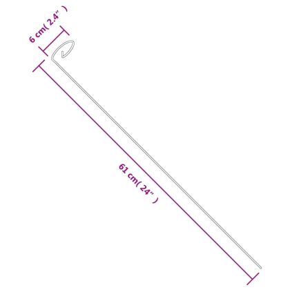 Колове за градински растения 20 бр тъмнозелени 61 см стомана