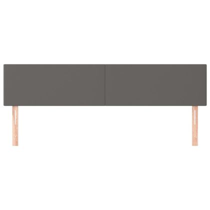 Горни табли за легло 2 бр сиви 90x5x78/88 см, изкуствена кожа