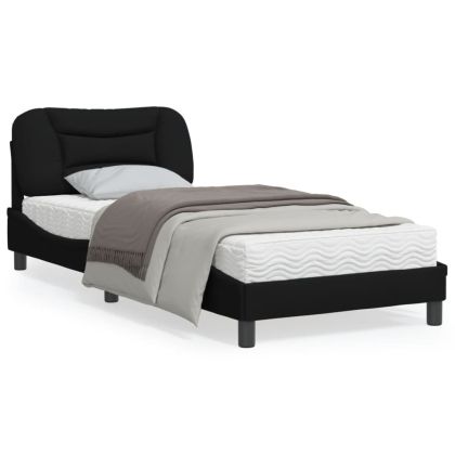 Рамка за легло с LED осветление, черна, 80x200 см, плат