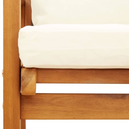 Градинска пейка диван 120 см с възглавница масивно дърво акация