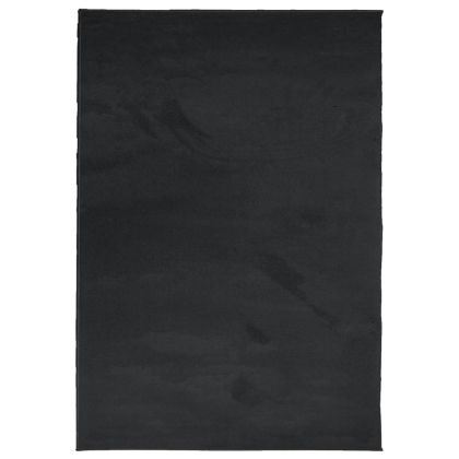 Килим OVIEDO с къс косъм, черен, 160x230 см