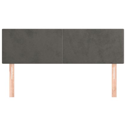 Горни табли за легло, 2 бр, тъмносиви, 72x5x78/88 см, кадифе