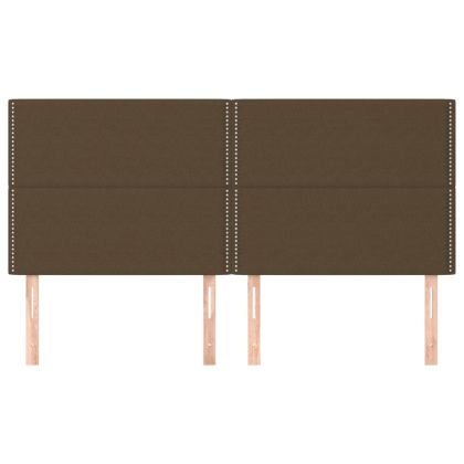 Табла за легло, тъмнокафява, 200x5x118/128 см, плат