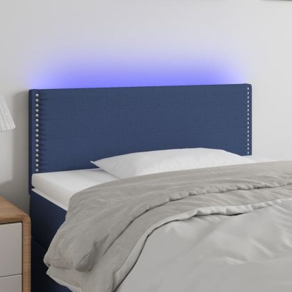 LED горна табла за легло, синя, 80x5x78/88 см, плат
