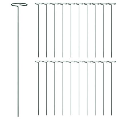 Колове за градински растения 20 бр тъмнозелени 40 см стомана