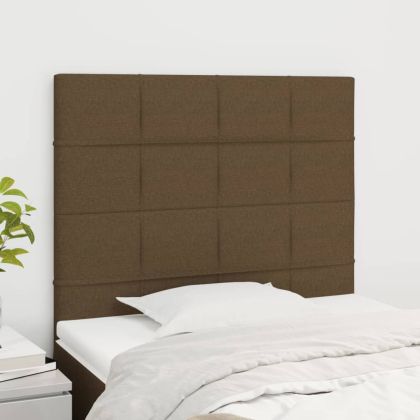 Горни табли за легло, 2 бр, тъмнокафяви, 100x5x78/88 см, плат