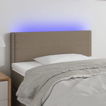 LED горна табла за легло, таупе, 80x5x78/88 см, плат
