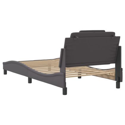 Рамка за легло Viana без матрак, сива, 100x200 см, изкуствена кожа