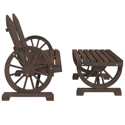 Градински лаундж комплект, 2 части, масивно чамово дърво