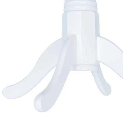 Трапезна маса, бяла, 106 cм, каучуково дърво масив