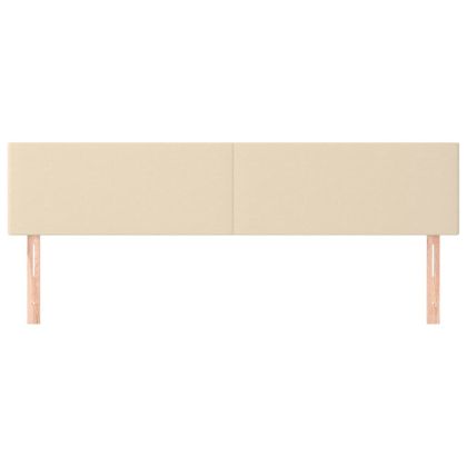 Горни табли за легло, 2 бр, кремави, 90x5x78/88 см, плат