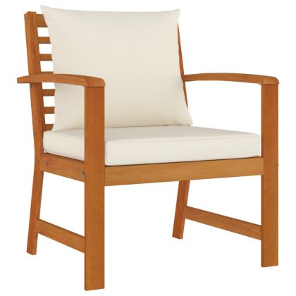 Градински трапезен комплект 9 части с възглавници акация масив