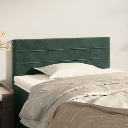 Горна табла за легло, тъмнозелена, 100x5x78/88 см, плат