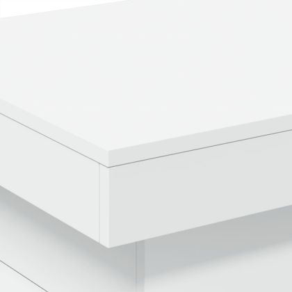 Маса за кафе с LED осветление, бяла, 50x50x40 см